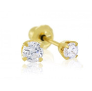 BRINCO SENS ZIRCÃO 3MM CRISTAL DOURADO INS32