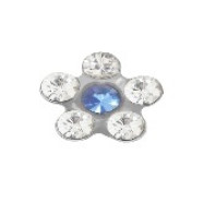 BRINCO FURACAO FLOR CRISTAL SAFIRA 119C