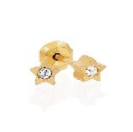 BRINCO FURAÇÃO CRISTAL ESTRELA DOURADO 24C