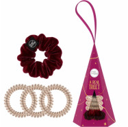 INVISIBOBBLE CONJ A REAL TREET ELÁSTICO CABELO DOURADO 3 + SPRUNCHIE BORDEAUX