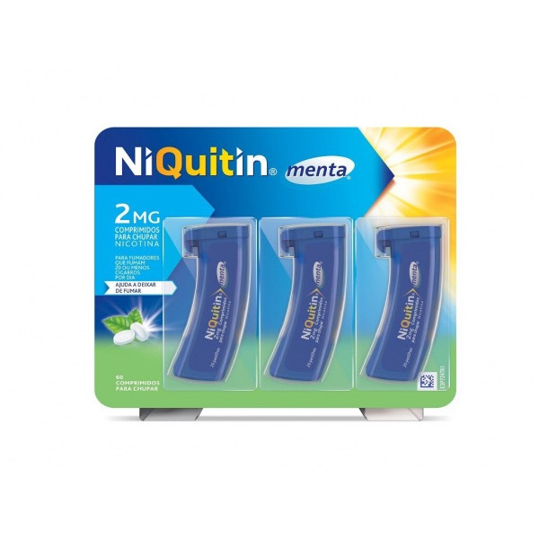 NIQUITIN MENTA 2 MG COMP  CHUPAR RECIPIENTE MULTIDOSE - 60