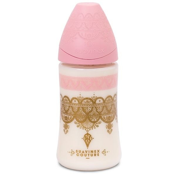 SUAVINEX COUTURE BIB SIL 3P 270ML ROSA