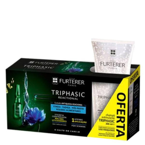 RENE FURTERER TRIPHASIC AMP QUEDA REACIONAL 12 + OFERTA CHAMPÔ ESTIMUL QUEDA 100ML