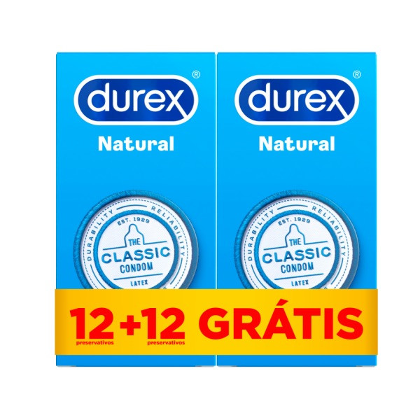 DUREX NATURAL PLU DUO PRESERVATIVO X12