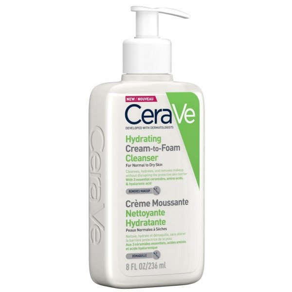 Cerave Hydrating Cream To Foam Cleanser Creme Espuma de Limpeza 236ml