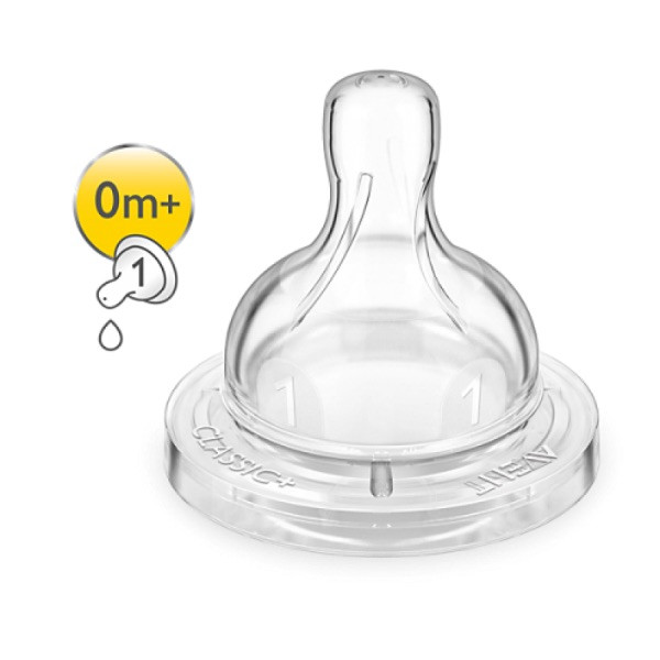 Avent Tetina Silicone Fluxo Recem nascido 1FuroX2