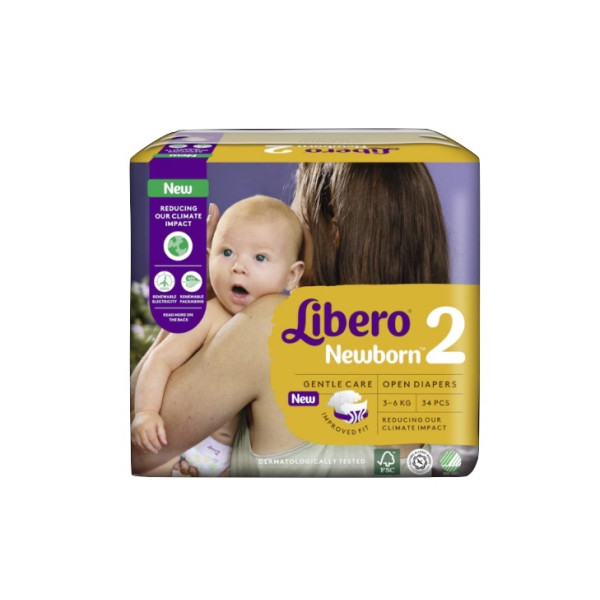 LIBERO NEWBORN 2 FRALDA 3-6KG X34