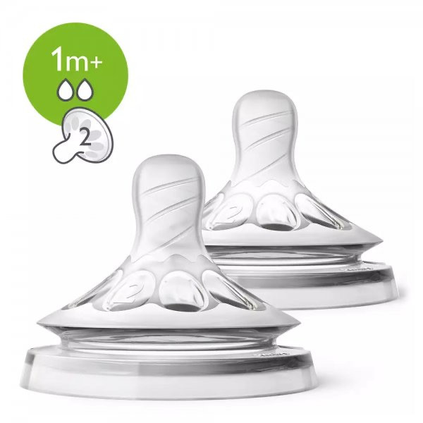 PHILIPS AVENT TET SIL NATURAL 2FUROS X2