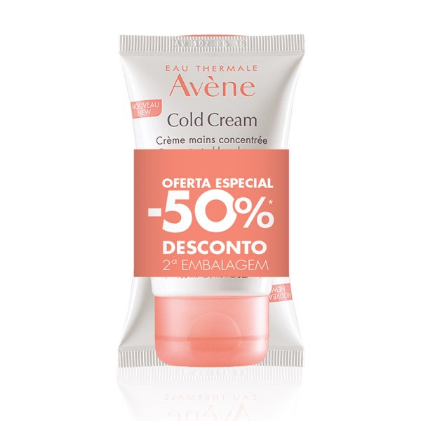 AVÈNE COLD CREAM PROMO DUO CREME MÃOS CONC 2X50ML + DESC 50% 2ª EMBALAGEM