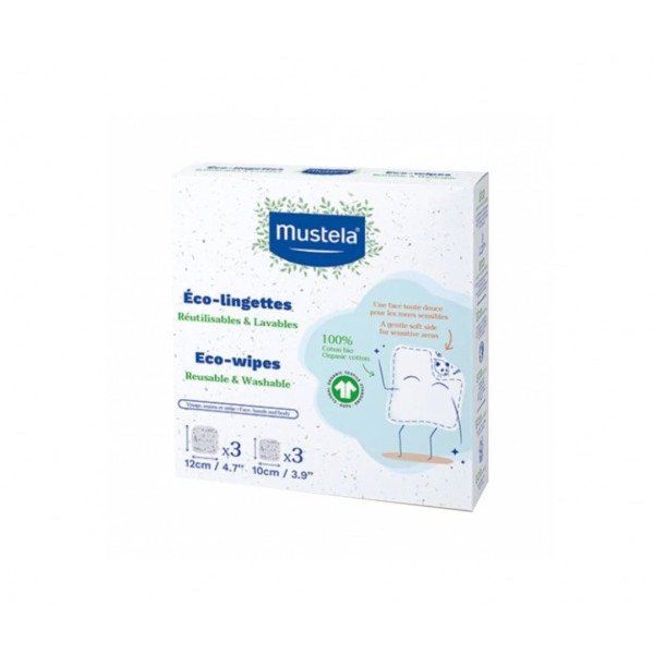 MUSTELA BEBÉ TOALHETE LAVÁVEIS/REUTEILIZÁVEIS 2 TAMANHOS RECARGA 6