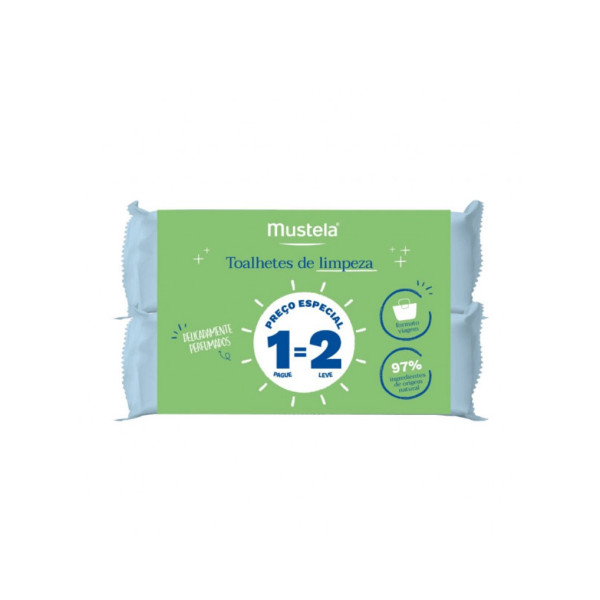 MUSTELA BEBÉ PROMO DUO TOALHETE LIMPEZA ABACATE 2X20 + OFERTA 2ª EMBALAGEM