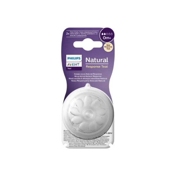 Philips Avent 2 Tetinas Flx Lento 0M+ Natural Response