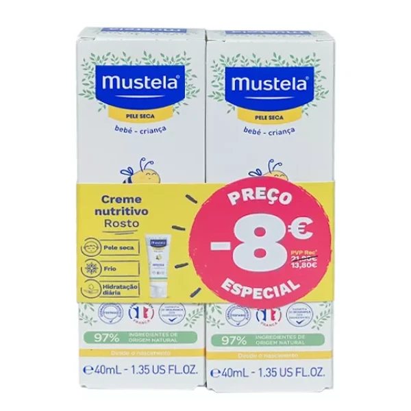 MUSTELA BEBÉ PROMO DUO COLD CREAM ROSTO 2X40ML + DESC 8?