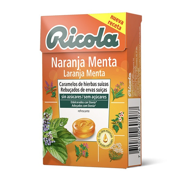 Ricola Rebucados Sem Acucar Laranja Menta 50 g