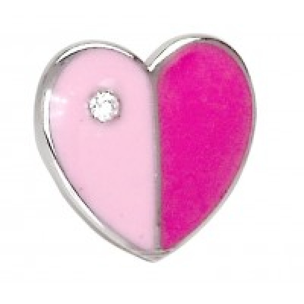 BIOJOUX BRINCO SWEET HEART ROSA/PRATEADO 8MM BJT734