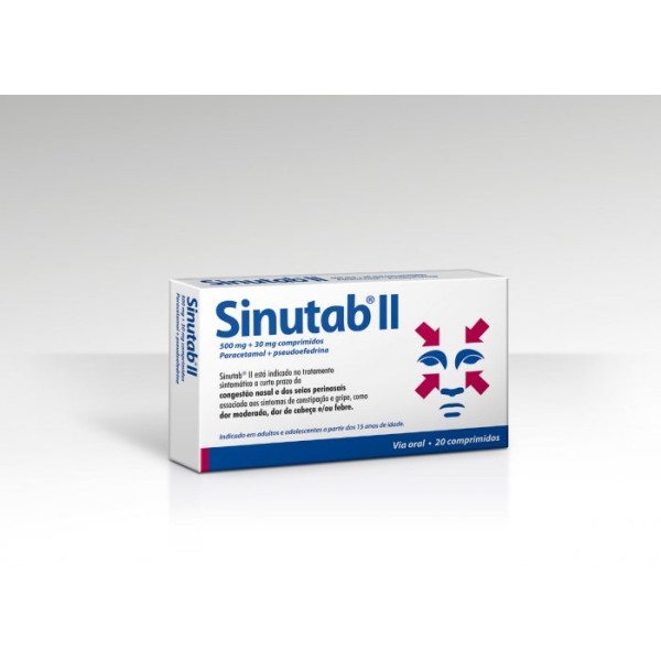 Sinutab II 500 mg + 30 mg 20 Comp