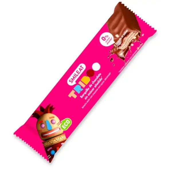 SMILEAT TRIBOO Bolacha Wafer Cobertura Chocolate Biológico - 40gr.