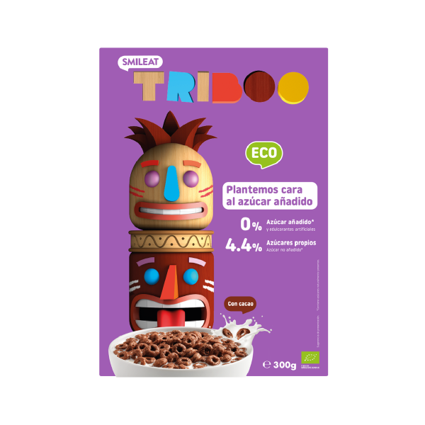 SMILEAT TRIBOO Cereais Pequeno Almoço Chocolate Biológico - 300gr.