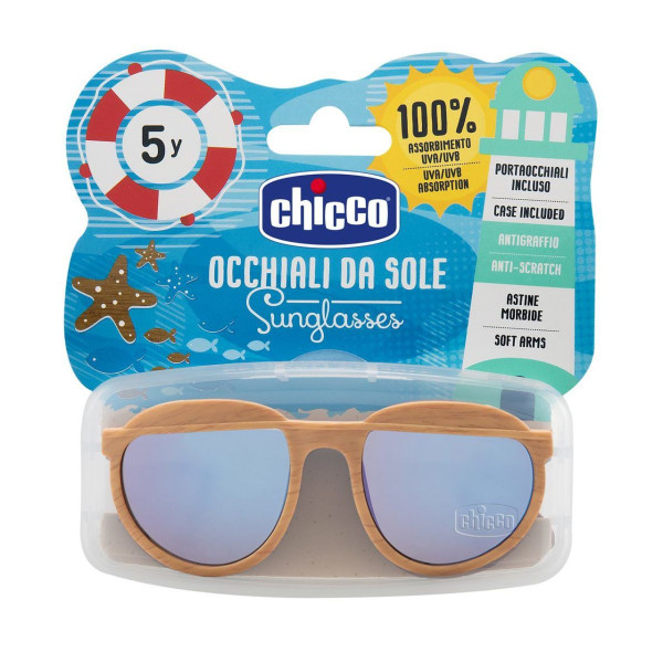 CHICCO ÓCULOS SOL MENINO MADEIRA LENTES AZUIS 5ANOS+